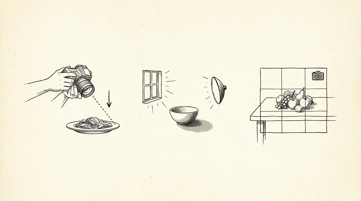 The best angle, lighting, and framing for food photos