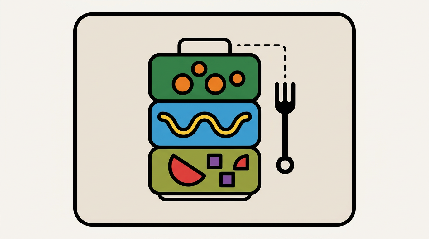 A sample set of macro-friendly office lunches for different workdays