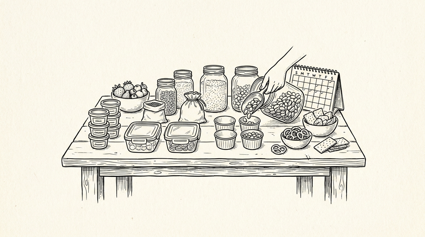 Hack 3: Pre-portion snacks and add-ons before the week starts