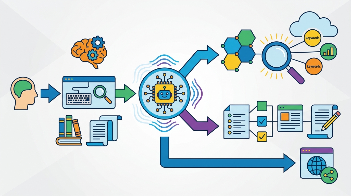 How AI publishing automates keyword research and brief creation
